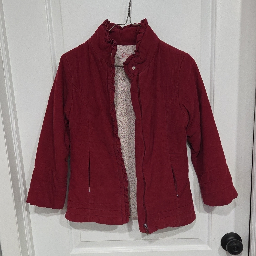 Ferrari Girl's Deep Red Corduroy Jacket